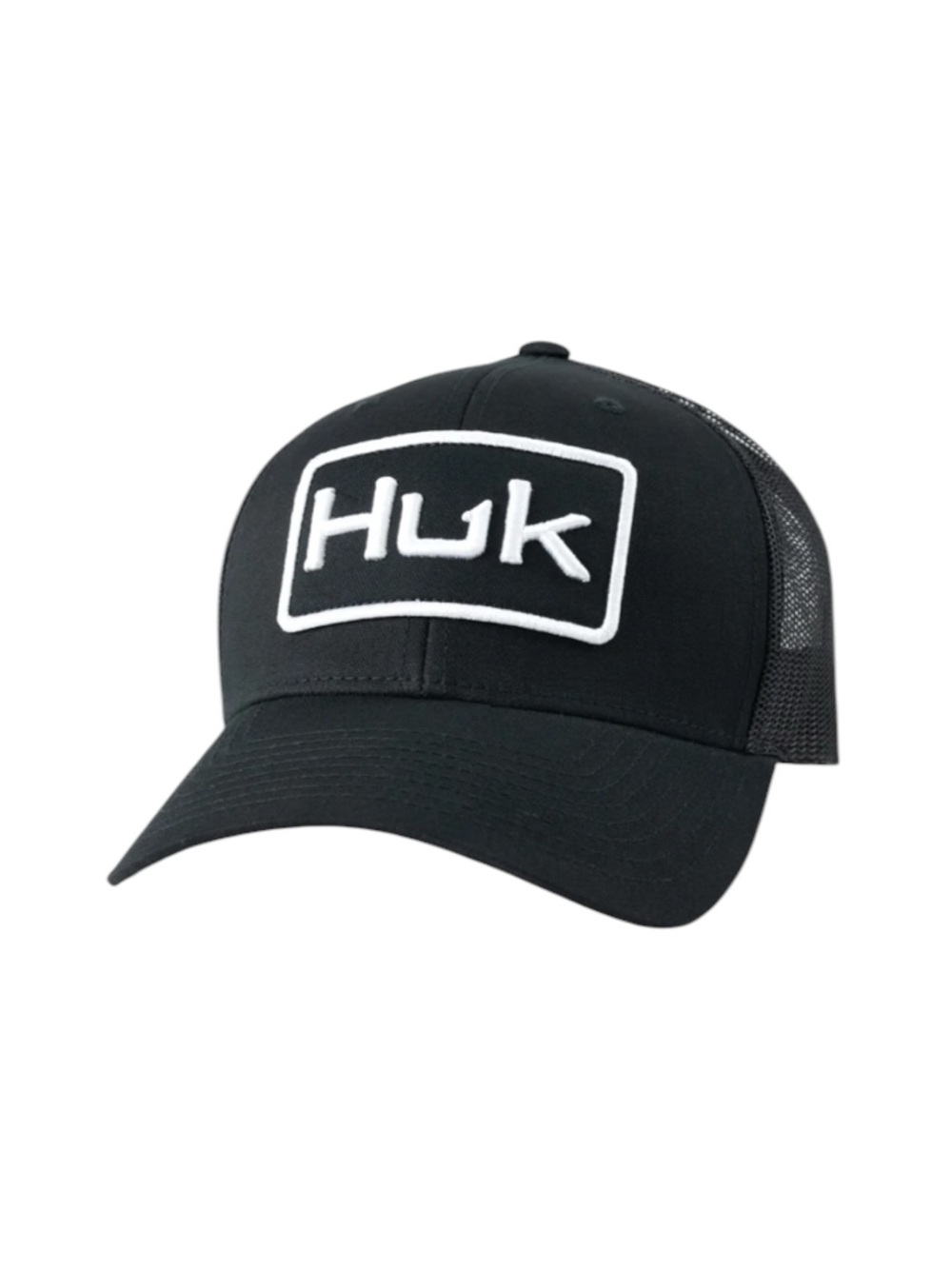 Huk Black Logo Trucker Hat Mens Mesh Back Cap